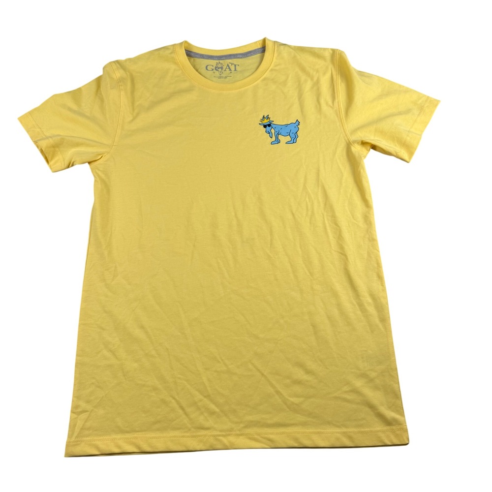 GOAT USA Adult Lacrosse Short Sleeve T-Shirt Yellow Mens Small Crewneck‎ NWOT